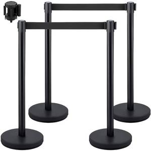 lot 3315 image: $94 VEVOR Crowd Control Stanchion Set, 6.6 ft Black Retractable Belt