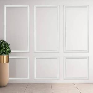 lot 3322 image: 3-Set Peel & Stick Wall Molding Kit - Pre-Cut Self-Adhesive Panels