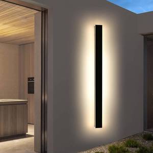 lot 3323 image: $90 Modern Long Wall Light Fixture, 59-inch Outdoor Sconce, Black IP65