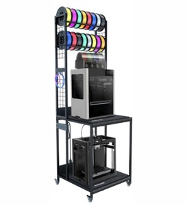 lot 3352 image: $160 PRT22 3D Printer Stand with Power Hub, Damping Pads, Locking Wheels