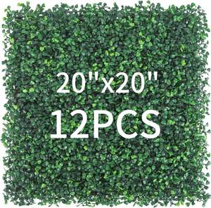 lot 3380 image: $65 Grass Wall Panels 12pcs 20x20in Artificial Boxwood UV Protected
