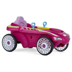 lot 4909 image: Little Tikes Jett Car Racer Ride On Pedal Car  Pink  Adjustable Seat Back  Dual Handle Rear Wheel Steering  Kids Boys Girls Ages 3 to 7 - Retail $124