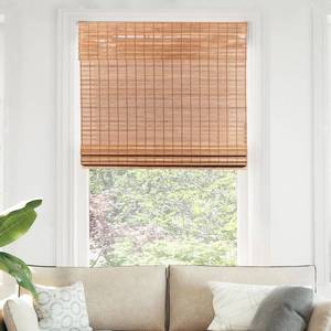 lot 1031 image: CHICOLOGY Bamboo Roman Shades - Customer Favorite Eco-Friendly Light Filtering Blinds for Windows, Premium Quality, Ideal for Home & Patio, Squirrel Brown, 23W X 64H - Retail $33