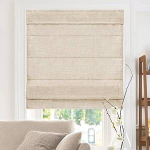 lot 1038 image: CHICOLOGY - RMBF3564 Cordless Roman Shades Cross-Hatched Modern Fabric Cascade Window Blind Treatment, 22W X 64H, Belgian Flax (Privacy & Light Filtering) - Retail $67