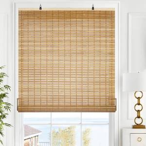 lot 1062 image: Bamboo Blinds, Roll Up Shades for Windows, Light Filtering Hanging Window Blinds, Bamboo Shades for Patio IndoorOutdoor Porch, 36 W x 48 H, Squirrel - Retail $55