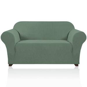 lot 1070 image: 2pc Twill Cotton Loveseat Sofa Cover Slipcover Couch Cover for 2 Cushion Sofa Washable Sofa Cover for Pets Friendly Furniture Protector Covers with Non Slip Bottom(Loveseat, Loden Frost) - Retail $38