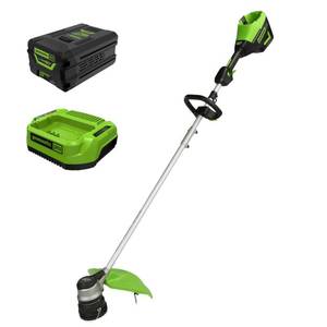 lot 1096 image: Greenworks 60V 16 Brushless Cordless String Trimmer - 65min Runtime for 2-Mile Fence Lines & Large Properties, 2X Quieter Than Gas, 2.5Ah BatteryCharger Included - Retail $180