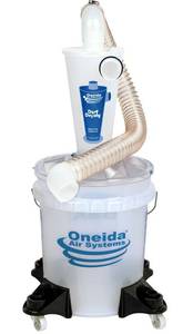 lot 1125 image: Oneida Air Systems Dust Collector & Cyclone Separator Kit DD Deluxe 5-Gal - Clear Bucket - Portable - Retail $120