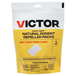 lot 1133 image: Victor Scent-Away Natural Rodent Repeller  5 Pack - Retail $16