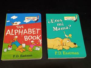 lot 1138 image: P.D. Eastman Childrens Board Books Set - The Alphabet Book and Are You My Mother Spanish Edition - Retail $12