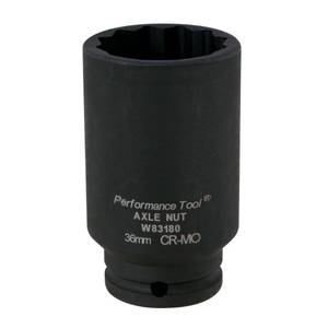 lot 1142 image: Performance Tool W83180 36mm 12 Point Axle Nut Socket - Retail $17