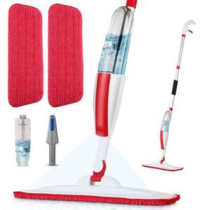 lot 1158 image: Mops for Floor Cleaning Wet Spray Mop with 14 oz Refillable Bottle and 2 Washable Microfiber Pads Home or Commercial Use Dry Wet Flat Mop for Hardwood Laminate Wood Ceramic - Retail $22