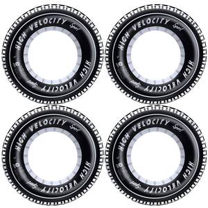 lot 1177 image: Inflatable Tire Tubes Pool Floats for Adults Kids Tire Swimming Rings River Raft Truck Race Car Themed Birthday Party Supplies Decorations 4Pack - Retail $19