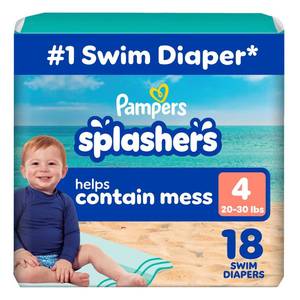 lot 1198 image: Pampers Splashers Disposable Swim Pants Jumbo Pack - M - 18ct - Retail $27