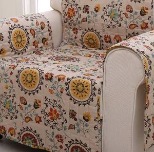 lot 1036 image: Greenland Home Andorra 100% Cotton Quilted Chair Cover 23x81x29 - Retail $58