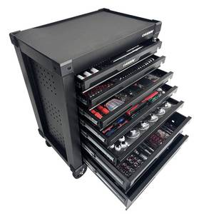 lot 32 image: UNUSED - Onshine 7-Drawer Rolling Tool Cabinet w 421 Tools Included - Blue