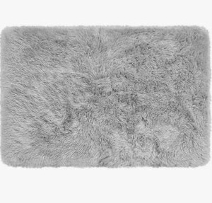lot 26125 image: Small Gray Fluffy Rug, 22.5 x 34
