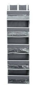 lot 26146 image: Over The Door Organizer, Gray, 3 Pack
