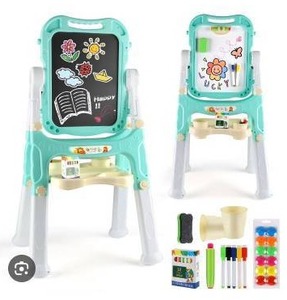 lot 26187 image: Double-Sided Kids Art Easel with Accessories