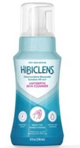 lot 26198 image: Hibiclens Antiseptic Skin Cleanse with Built-in Pump, 8 fl oz Bottles, 3 Pack