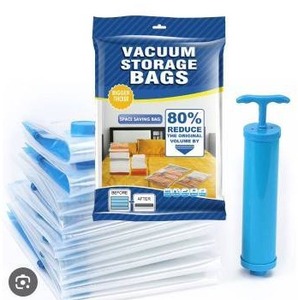 lot 26206 image: Space Saving Vacuum Storage Bags with Pump, Lot of 2 Packs