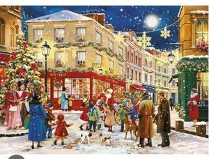 lot 26218 image: Victorian Christmas Shopping Scene 1000pc Puzzle