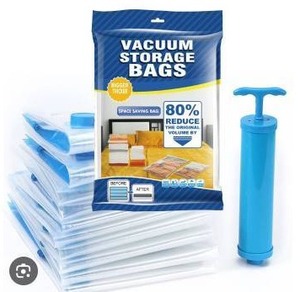 lot 26235 image: Space Saving Vacuum Storage Bags with Pump, Lot of 2 Packs