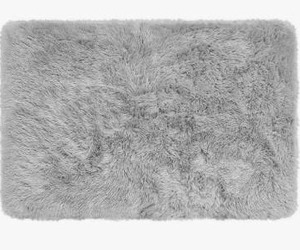 lot 26241 image: Gray Fluffy Rug, Approximately 23 x 33