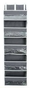 lot 26243 image: Over The Door Organizer, Gray, 3 Pack