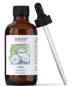 lot 26245 image: HBNO Essential Oil, Lime, 4 fl oz Bottles, 2 Pack