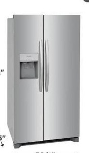 lot 10544 image: Frigidaire 26 Cu. Ft. 36 Inch Standard-Depth Side-by-Side Refrigerator