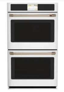lot 10546 image: Cafe 30 in. Smart Double Electric Smart Wall Oven with Convection Self-Cleaning in Matte White, Fingerprint Resistant