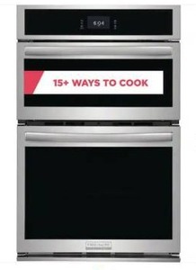 lot 10547 image: Frigidaire Gallery 27 in. Electric Built-In Wall Oven and Microwave Combination w Total Convection, Smudge-Proof Stainless Steel