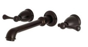 lot 10831 image: California Faucets Wall Mount Tub Filler Faucet, Bella Terra Bronze