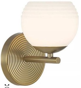 lot 10872 image: Brushed Gold 1 Light Wall Sconce