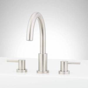 lot 10874 image: Lexia 2-Handle Deck Mount Roman Tub Faucet in Brushed Nickel