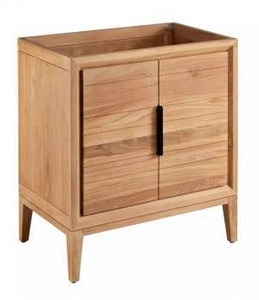 lot 10888 image: 30 Aliso Teak Vanity - Natural Teak - Vanity Cabinet Only, H-34 38x W-30x D-21 inch
