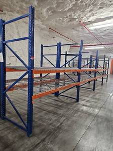 lot 9648 image: Industrial Pallet Racking System with Wire Decking