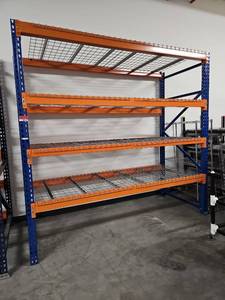 lot 9662 image: Industrial Pallet Racking System with Wire Decking