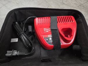 lot 9680 image: Milwaukee M12 Battery Charger with Carrying Case  Model 48-59-2401