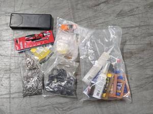 lot 9698 image: Assorted Lot of Wood Glue, Milwaukee Rachet Screw Driver, and More