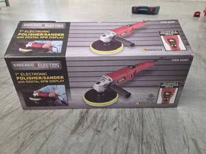 lot 9699 image: Chicago 62297 Electric 7-inch Electronic Polisher Sander with Digital RPM Display