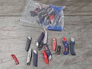 lot 9703 image: Assorted Lot of Folding Utility Knives and Allen Wrenches