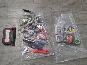 lot 9705 image: Assorted Tool Lot with LED Work Light and Measuring Tools