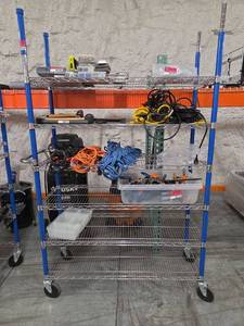 lot 9716 image: 6-Tier Metal Wire Shelving Cart on Wheels