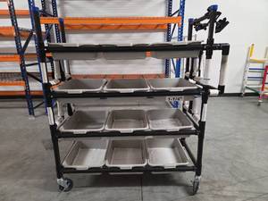 lot 9736 image: Commercial Mobile Service Pick Cart with Multiple Compartments