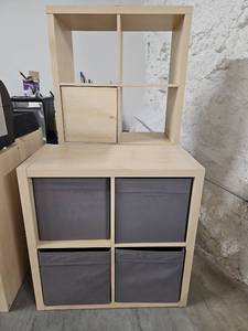 lot 9753 image: IKEA KALLAX Storage Unit with Drawers and Inserts