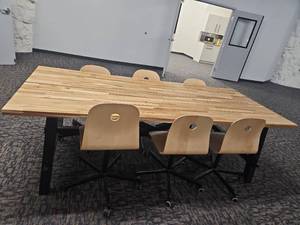 lot 9768 image: IKEA SPORREN Office Chair and Wooden Conference Table Set