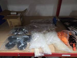 lot 9786 image: Assorted Lot Including Gloves, Casters, Zip Ties and More