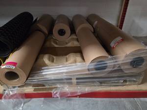 lot 9805 image: Bulk Lot of Kraft Paper Rolls Industrial Packaging Supply By Uline
